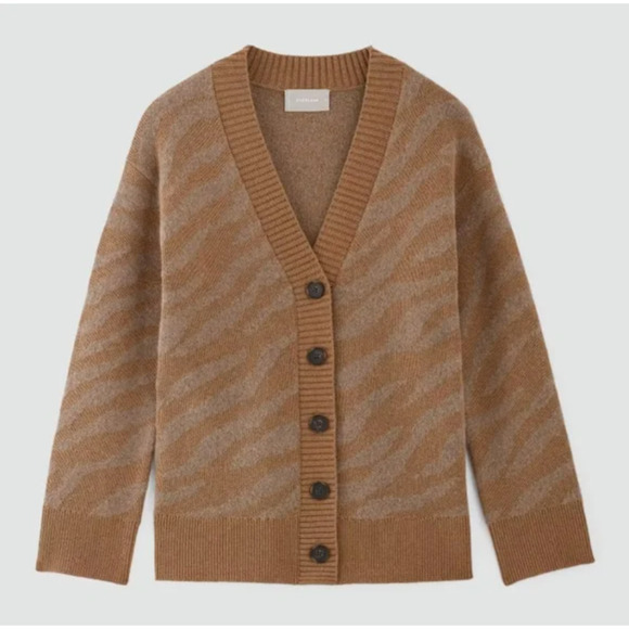 Everlane Alpaca Tiger Jacquard Cardigan Sweater Button Up, XS - Picture 1 of 9